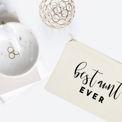 Best Aunt Ever Cotton Canvas Cosmetic Bag by The Cotton & Canvas Co.