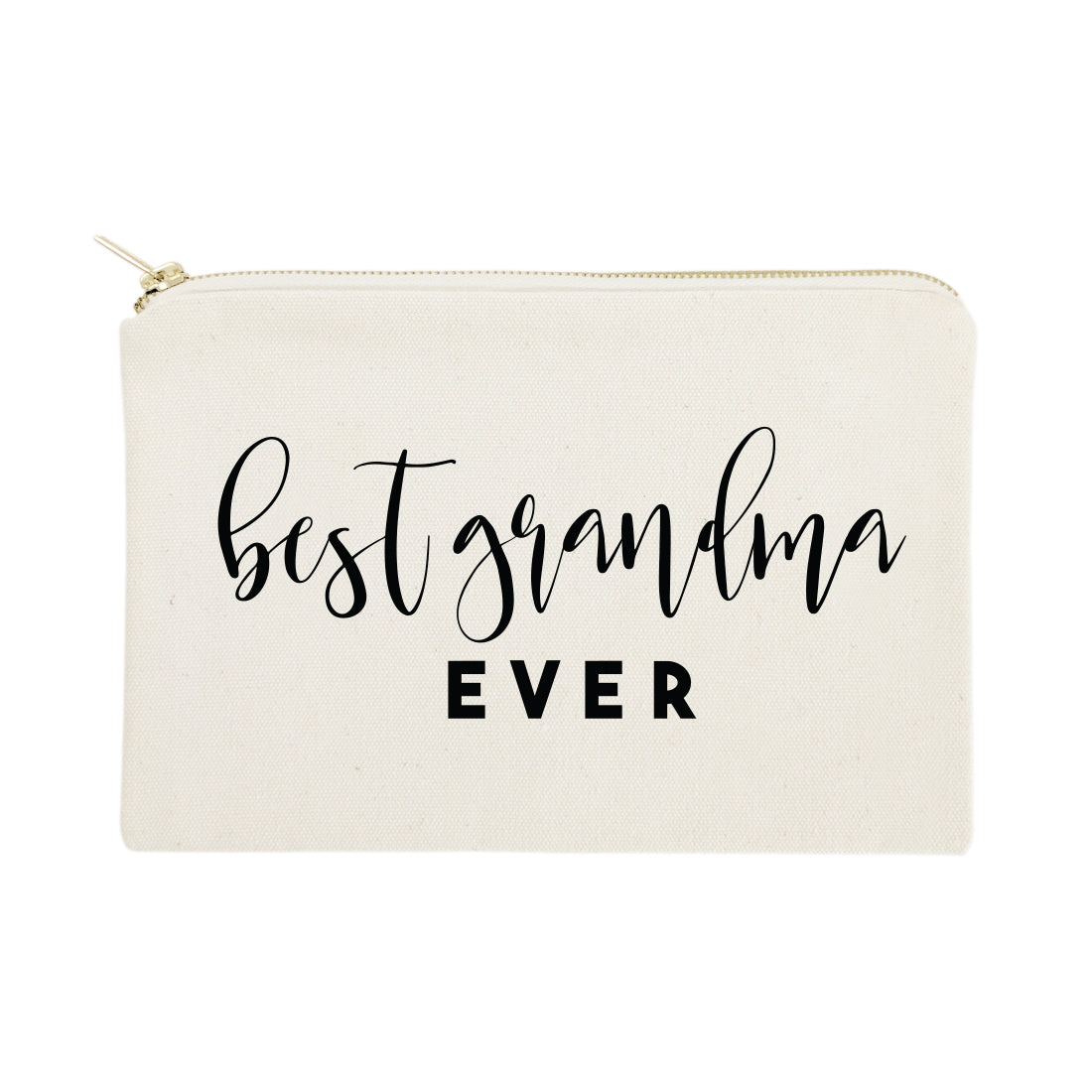 Best Grandma Ever Cotton Canvas Cosmetic Bag by The Cotton & Canvas Co.