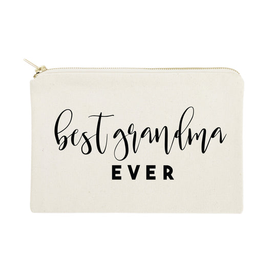 Best Grandma Ever Cotton Canvas Cosmetic Bag by The Cotton & Canvas Co.