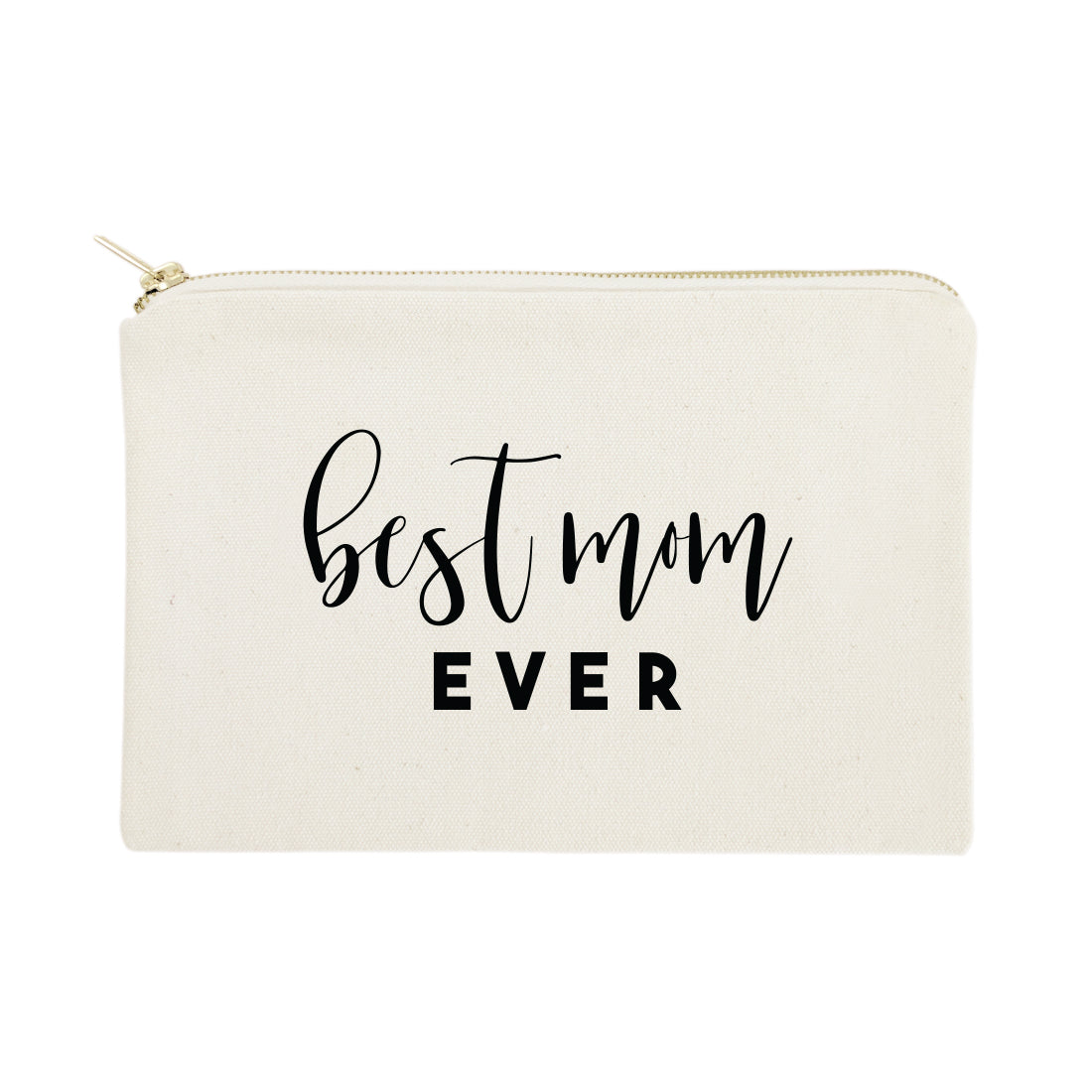 Best Mom Ever Cotton Canvas Cosmetic Bag by The Cotton & Canvas Co.