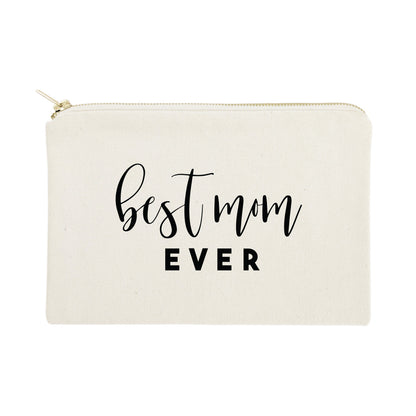 Best Mom Ever Cotton Canvas Cosmetic Bag by The Cotton & Canvas Co.