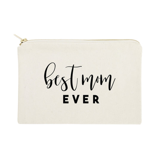 Best Mom Ever Cotton Canvas Cosmetic Bag by The Cotton & Canvas Co.
