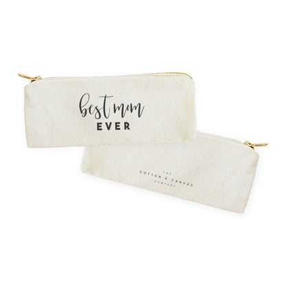 Best Mom Ever Cotton Canvas Pencil Case and Travel Pouch by The Cotton & Canvas Co.