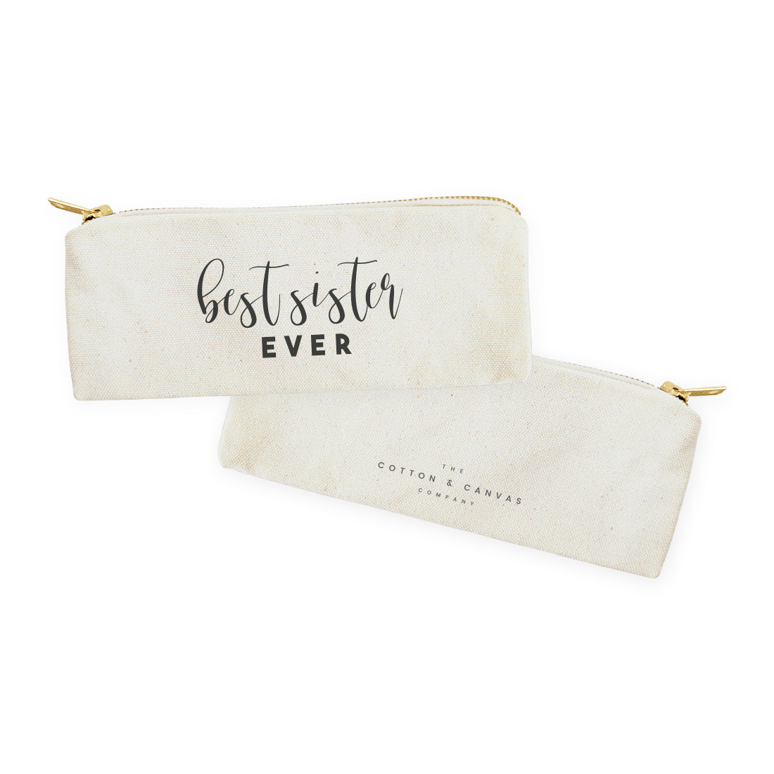 Best Sister Ever Cotton Canvas Pencil Case and Travel Pouch by The Cotton & Canvas Co.