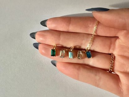 Blue Topaz Necklace Charm by Little Sky Stone