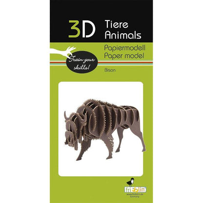 Bison 3D Cardboard Model Kit Fridolin