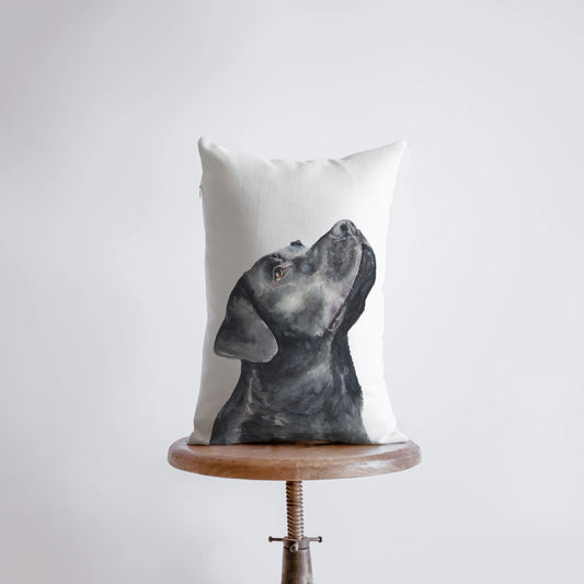 Black Lab | Watercolor Labrador Retriever | 12x18 | Pillow Cover | Dogs | Home Décor | Custom Dog Pillow | Dog Lover Gift | Dog Mom Gift by UniikPillows