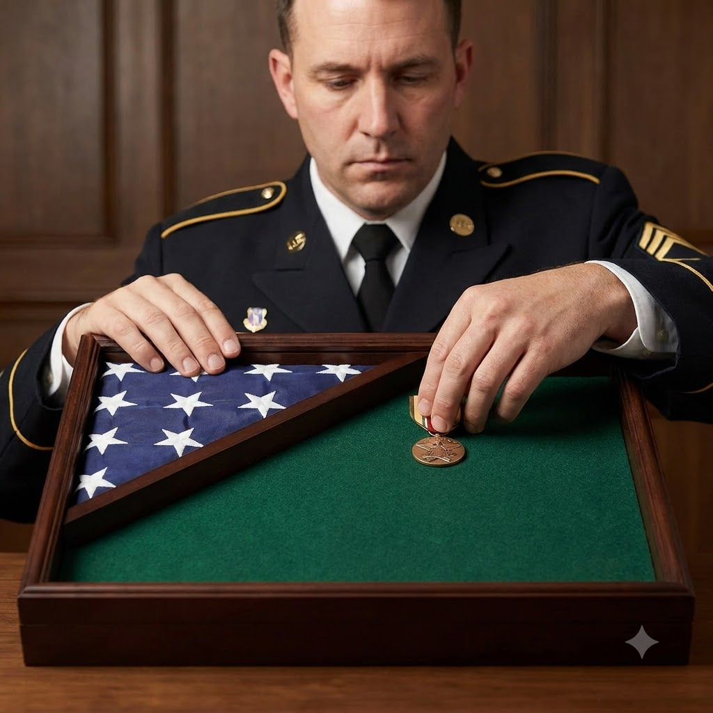 Shadow box for 5x9.5 flag, Black Finish