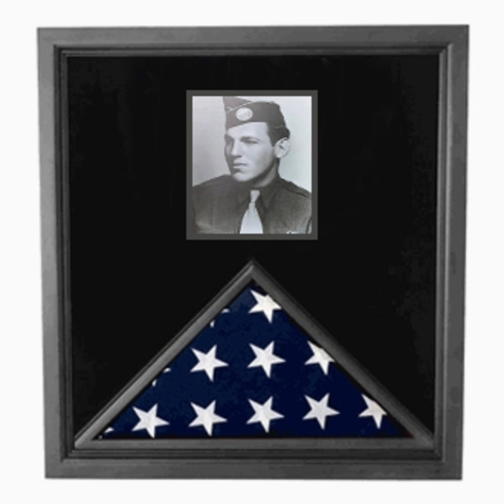 Photo Flag and Medal Display Case, Flag and Photo Frame.