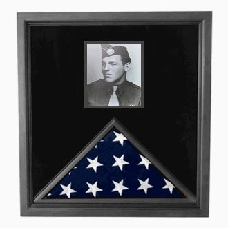 Military Photo Flag and Medal Display Case