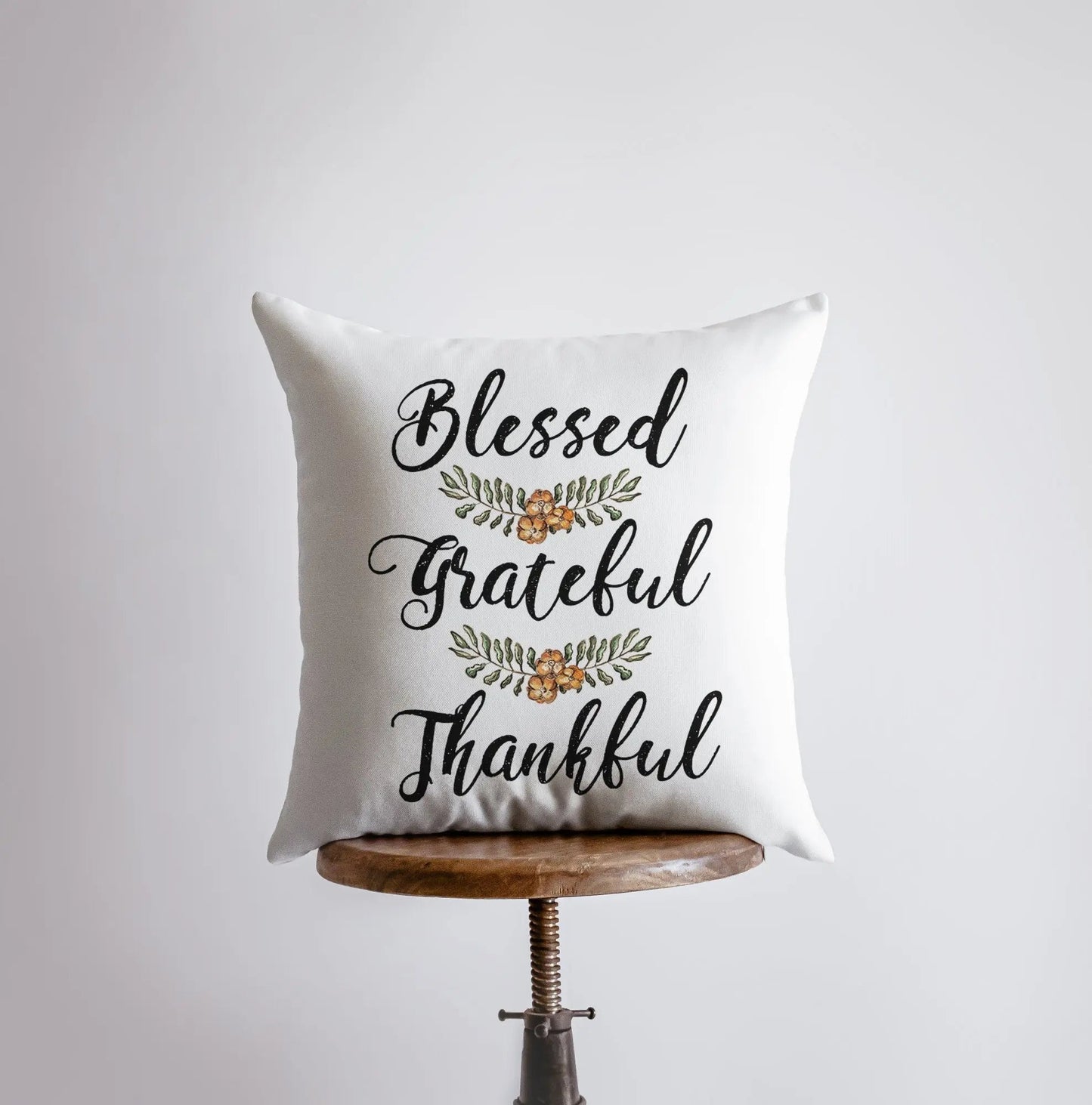Blessed Grateful Thankful | Pillow Cover | Fall Decor | Cabin Decor Ideas | Fall Decoration | Thanksgiving Decor | Primitive Decor | Gift by UniikPillows
