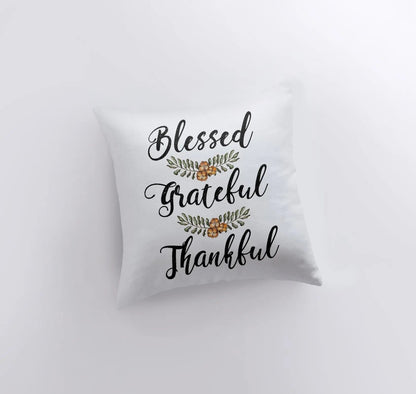 Blessed Grateful Thankful | Pillow Cover | Fall Decor | Cabin Decor Ideas | Fall Decoration | Thanksgiving Decor | Primitive Decor | Gift by UniikPillows