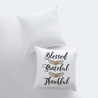 Blessed Grateful Thankful | Pillow Cover | Fall Decor | Cabin Decor Ideas | Fall Decoration | Thanksgiving Decor | Primitive Decor | Gift by UniikPillows