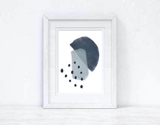 Blues Abstract 1 Colour Shapes Home Wall Decor Print by WinsterCreations™ Official Store