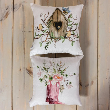 Boot | Flower Pot | Pillow Cover | Pink Floral | Throw Pillow | Pillows | Flower | Flower Vase | Flower Bouquet | Flower Pots | Gift for her by UniikPillows
