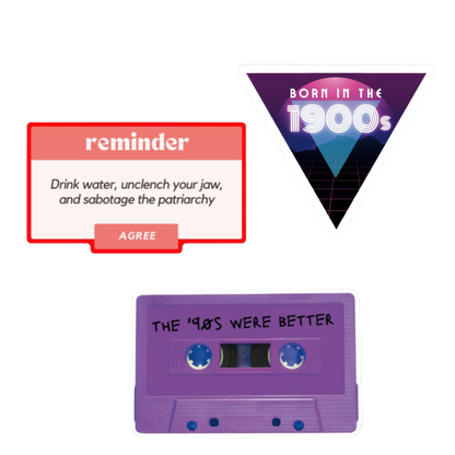 Born in the 1900s Gen X Millennial Sticker | Phone Water Bottle Vinyl Decals | 3 Pack by The Bullish Store