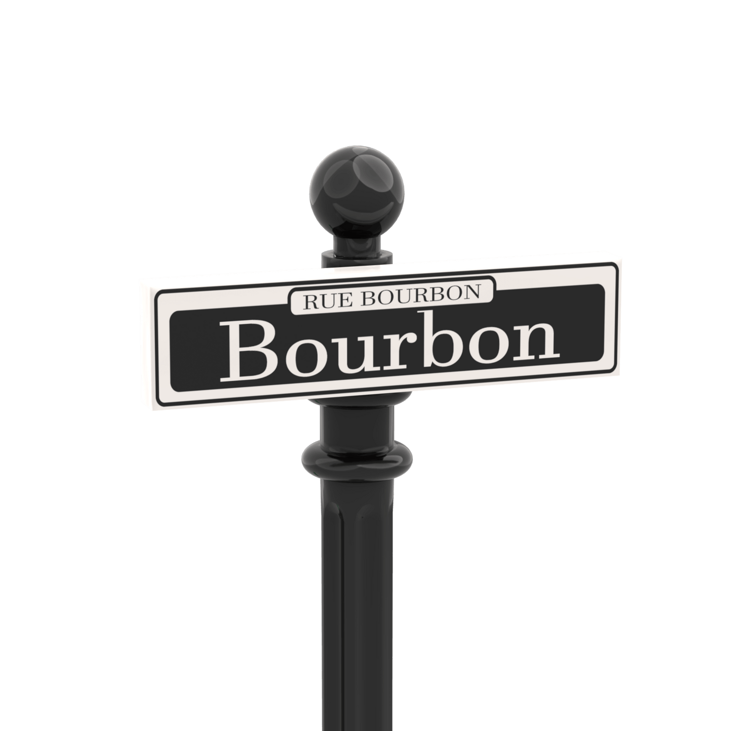 Bourbon St - Famous Street Signs - Custom Printed 1x4 Tile - Made Using LEGO® Parts
