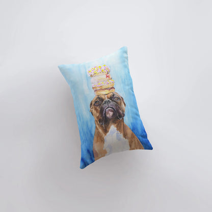 Boxer | Watercolor Doughnut Boxer | 12x18 | Pillow Cover | Dogs | Home Decor | Custom Dog Pillow | Boxer Mom | Dog Lover Gift | Dog Mom Gift by UniikPillows
