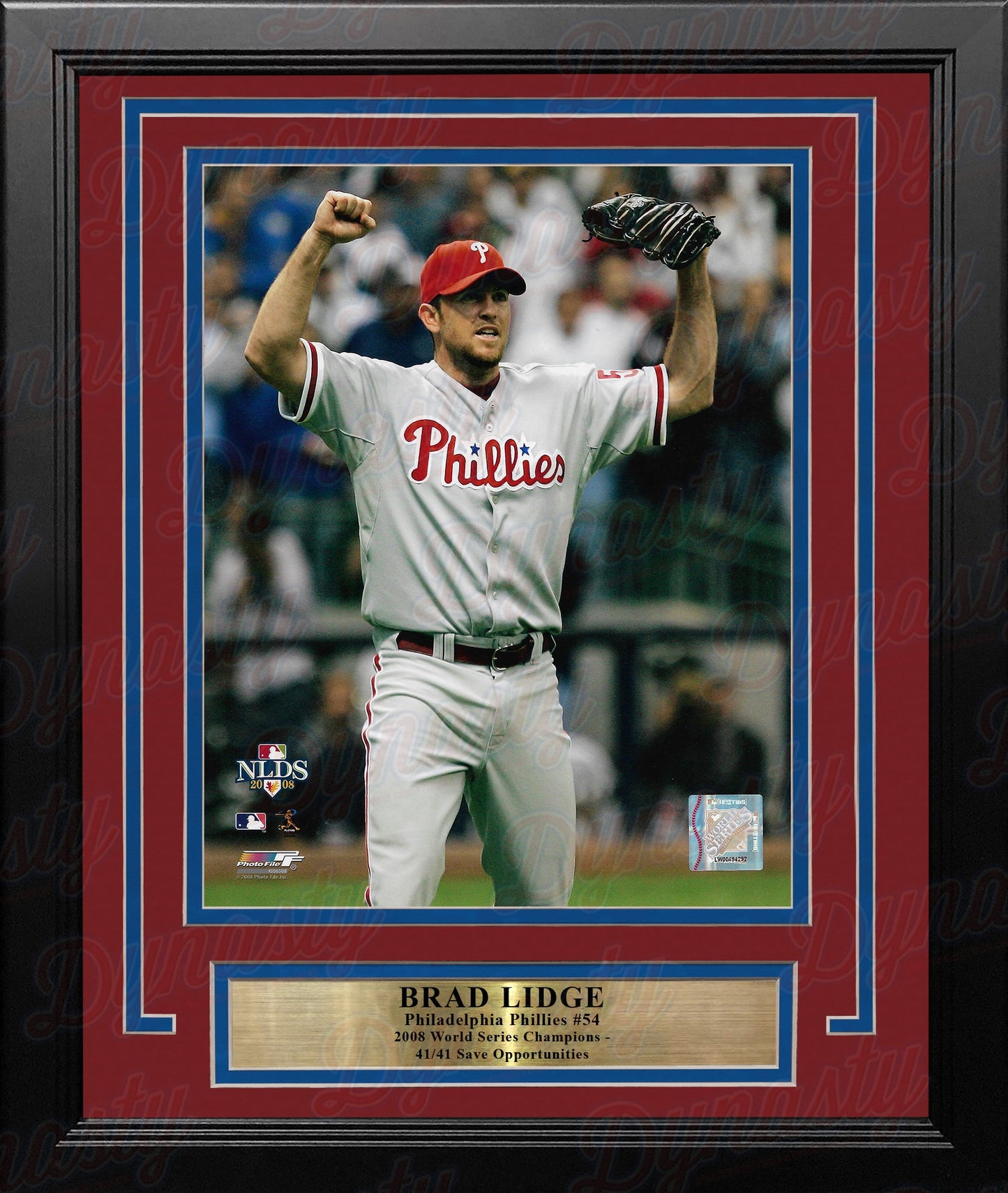 Brad Lidge 2008 Playoff Action Philadelphia Phillies 8" x 10" Framed Baseball Photo