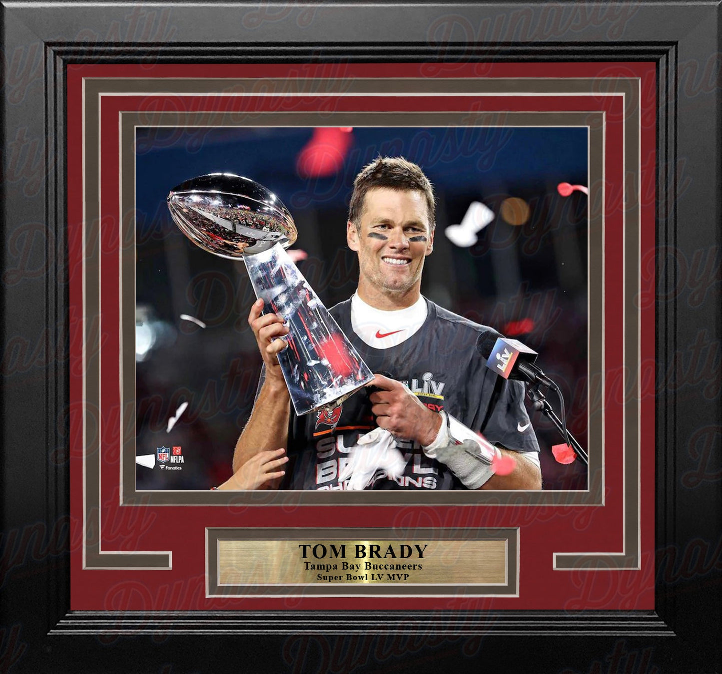 Tom Brady Super Bowl Champions Lombardi Trophy Tampa Bay Buccaneers 8" x 10" Framed Football Photo