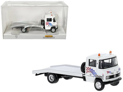 1968 Mercedes-Benz L 608 D Flatbed Truck White with Graphics "BMW Autohaus" 1/87 (HO) Scale Model Car by Brekina  free shipping USA