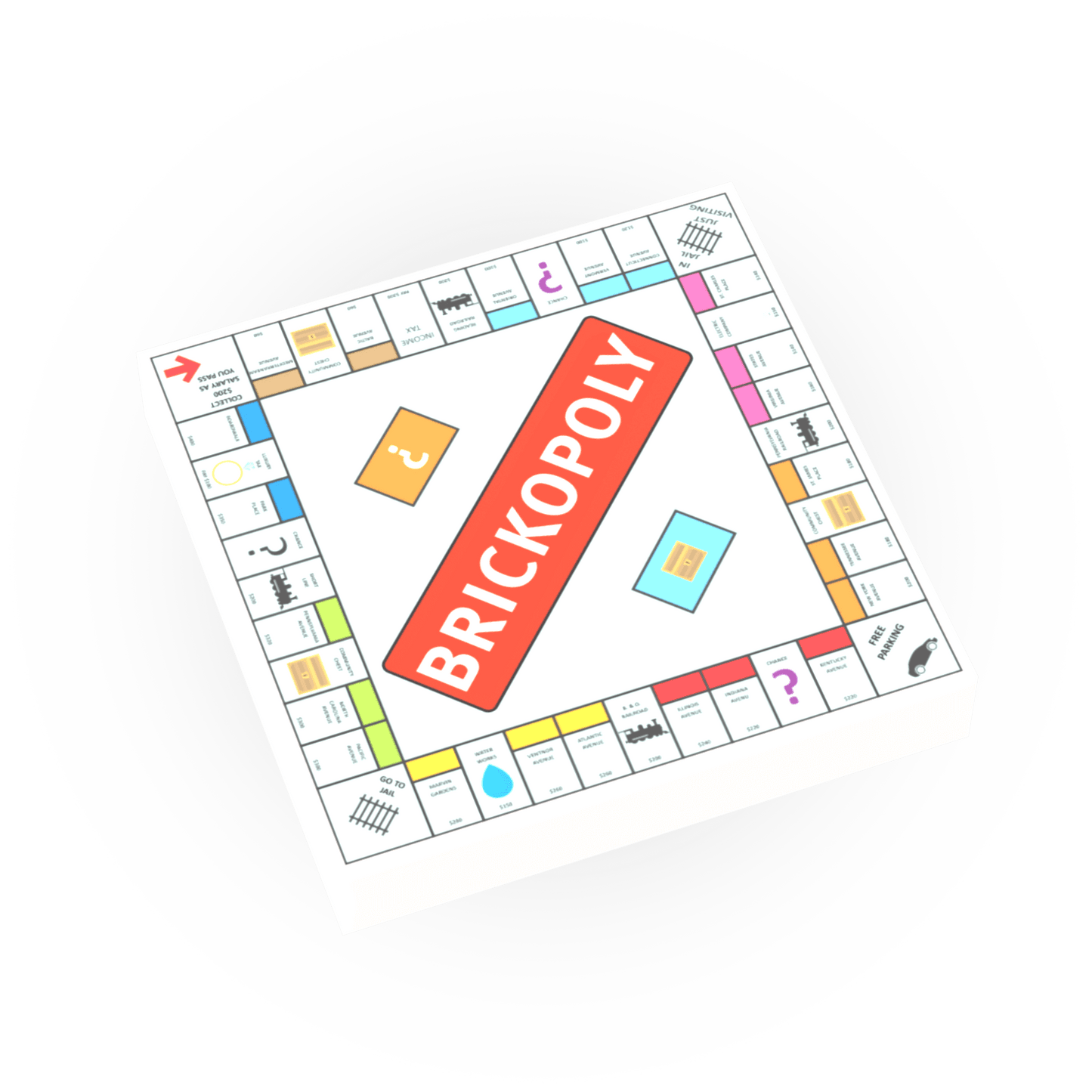 Brickopoly Game Board - Custom Printed Tile - Made Using a LEGO® Tile