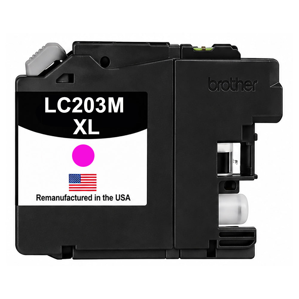 U.S. Remanufactured for Brother LC203XLM High Yield Magenta Ink Cartridge