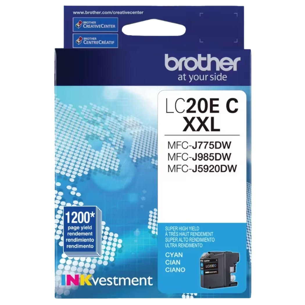 New, Pre-Owned - Brother LC20E Extra High Yield Cyan Ink Cartridge