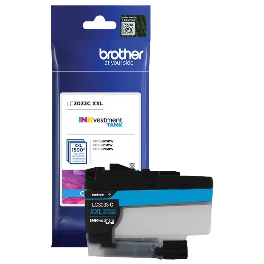 New, Pre-Owned - Brother LC3033C XXL Cyan Super High-Yield Tank Ink Cartridge