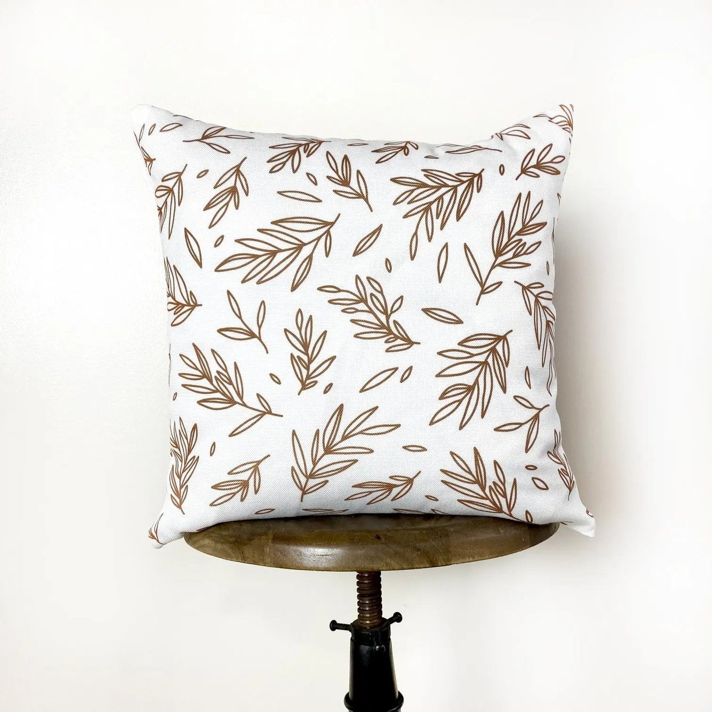 Brown Leaf Repeat Pattern | Throw Pillow Cover  | Baby Nursery Decor | Baby Shower Decorations | Nursery Pillow | Gift Ideas by UniikPillows