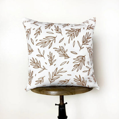 Brown Leaf Repeat Pattern | Throw Pillow Cover  | Baby Nursery Decor | Baby Shower Decorations | Nursery Pillow | Gift Ideas by UniikPillows