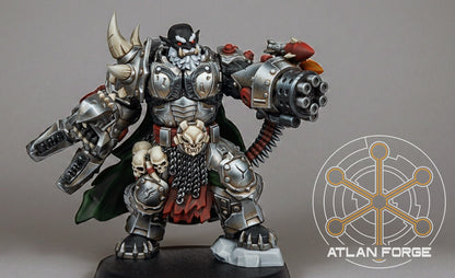 Grokk Brutelord by Atlan Forge – Resin Printed Grimdark Sci-Fi Mini With Wolf (28/32mm)