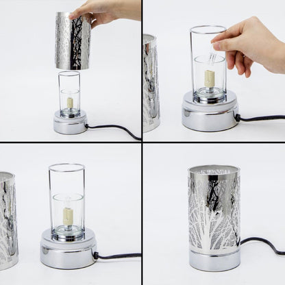 7" touch lamp-Fragrance Wax Melts Warmer -Electric Candle Essential Oil Burner-Metal Forest Table Decor by Peterson Housewares & Artwares