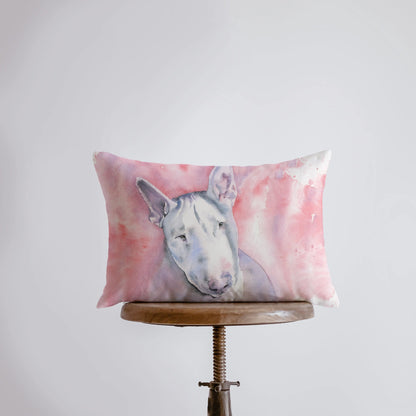 Bull Terrier | Watercolor Terrier | 18x12 | Pillow Cover | Dog | Home Decor | Custom Pillow | Bull Terrier | Dog Lover Gift | Dog Mom Gift by UniikPillows