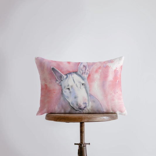 Bull Terrier | Watercolor Terrier | 18x12 | Pillow Cover | Dog | Home Decor | Custom Pillow | Bull Terrier | Dog Lover Gift | Dog Mom Gift by UniikPillows