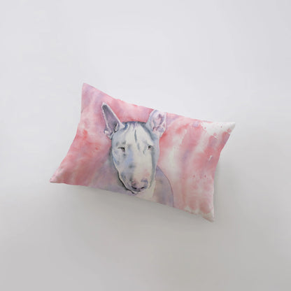 Bull Terrier | Watercolor Terrier | 18x12 | Pillow Cover | Dog | Home Decor | Custom Pillow | Bull Terrier | Dog Lover Gift | Dog Mom Gift by UniikPillows