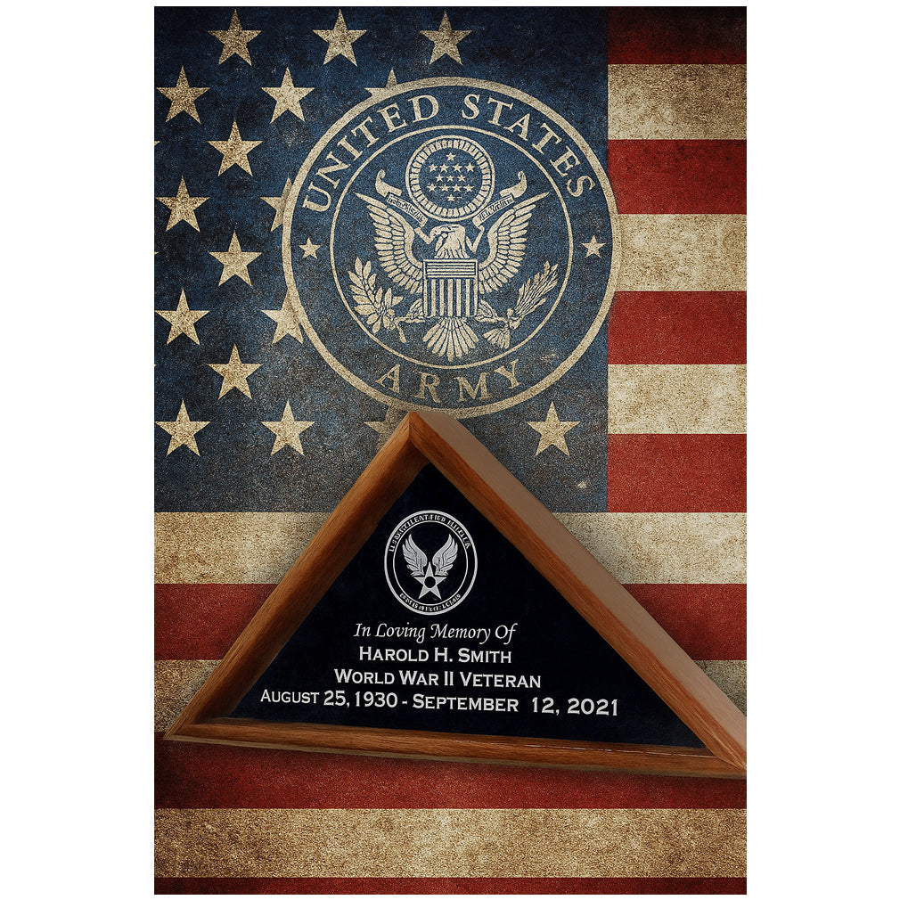 Burial Military Flag Display Case, shadow box.