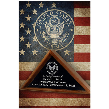 Burial Military Flag Display Case, shadow box.