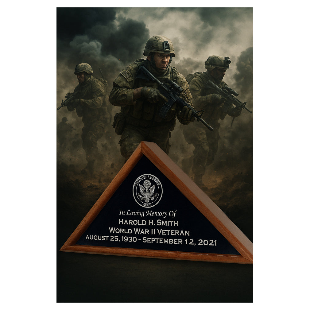 Burial Military Flag Display Case, shadow box.