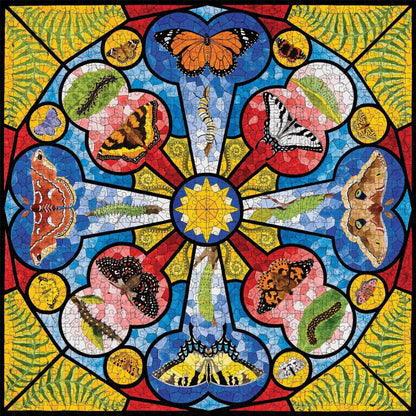 Butterfly Rose Window 1000 Piece Jigsaw Puzzle Pomegranate