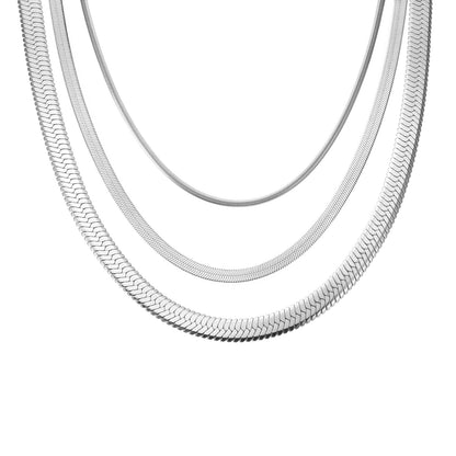 C006W B.Tiff 6mm Herringbone Chain Necklace by B.Tiff New York