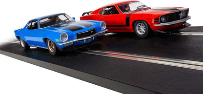 Scalextric American Street Dual Camaro Ford Mustang 1/32 Slot Car Set C1429
