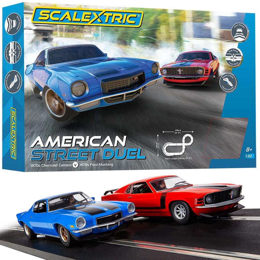 Scalextric American Street Dual Camaro Ford Mustang 1/32 Slot Car Set C1429