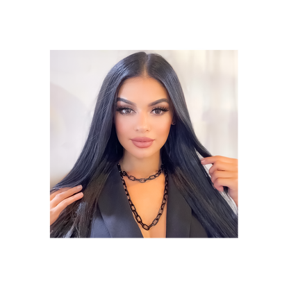 C200B B.Tiff Black Paperclip Chain Necklace by B.Tiff New York