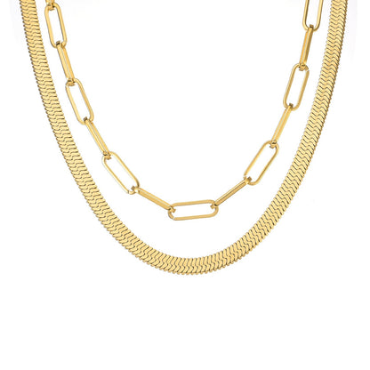 C860G B.Tiff "Jemma" Paperclip Flat Long Adjustable Link Gold Plated Necklace by B.Tiff New York