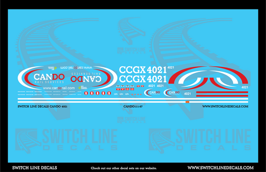 HO Scale Cando 4021 Locomotive Decal Set