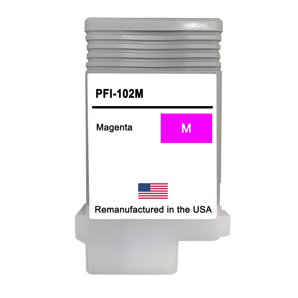 U.S. Remanufactured for Canon PFI-102M 130ml Magenta Ink Cartridge