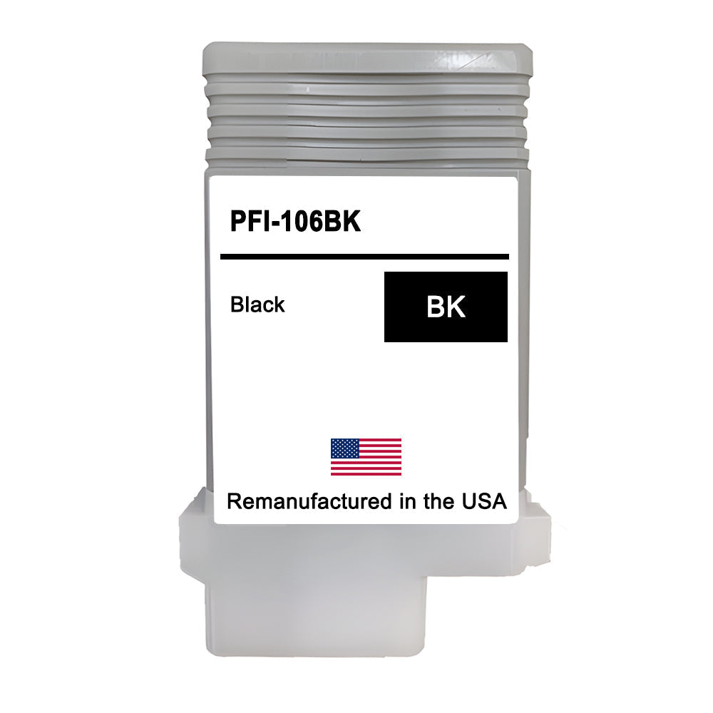 U.S. Remanufactured for Canon PFI-106BK 130ml Black Ink Cartridge