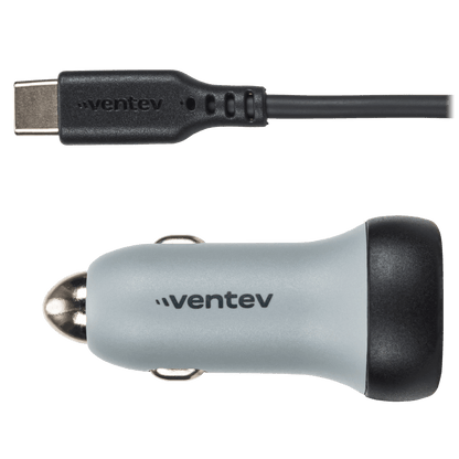 Ventev 12W USB A Car Charger w / attached 15W USB C Cord N/A by Ventev