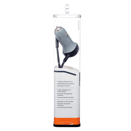 Ventev 12W USB A Car Charger with attached 15W Apple Lightning Cord by Ventev